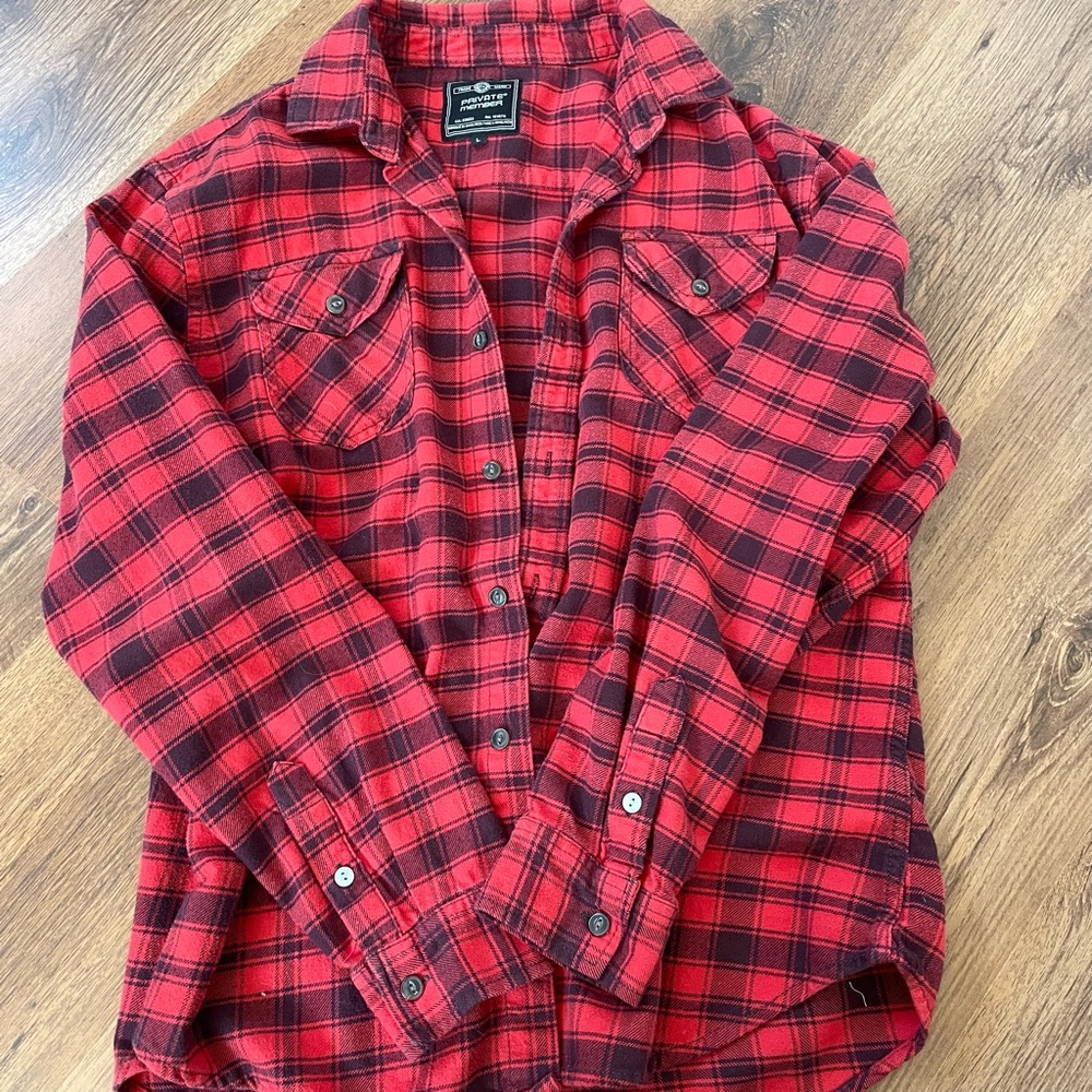 Men's Red Plaid Shirt
